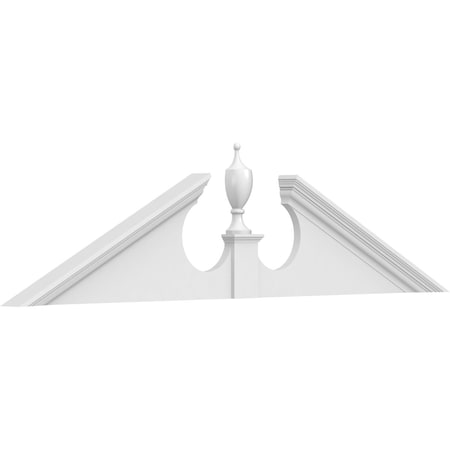 Ekena Millwork Acorn Architectural Grade PVC Pediment, 68"W x 17"H x 2-3/4"P (Pitch 6/12) PEDPS068X170ACR00